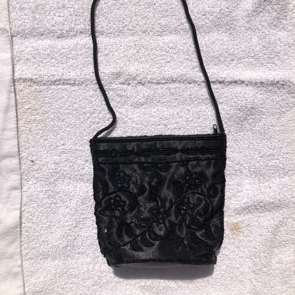 Small Black embroidered purse